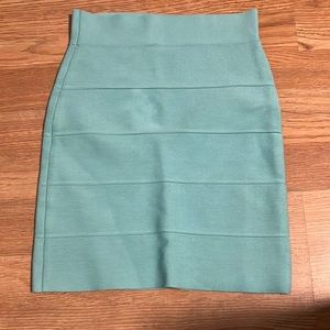bcbgmaxazria aqua green  bandage stretchy mini skirt size XS